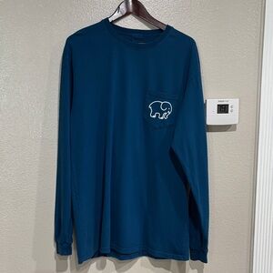 Ivory Ella Teal Long Sleeve Shirt with Elephant Pocket